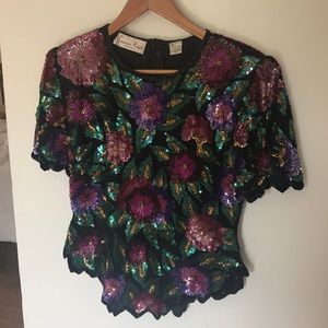 Vintage sequin beaded Size medium top